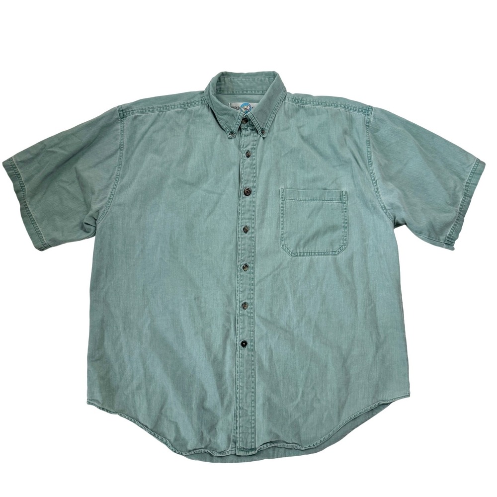Vintage 90s World Island Made in Kenya 100% Cotton Button Down Shirt XL